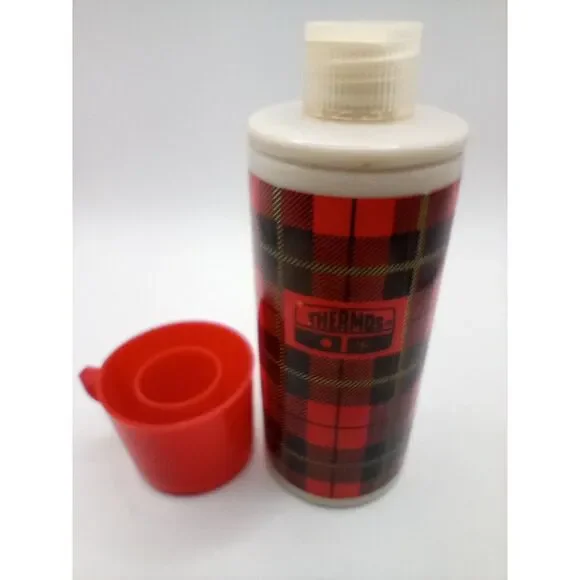 Vintage~Avon "Plaid THERMOS Decanter Bottle- Wild Country After Shave" 3 Oz Full - Picture 3 of 4